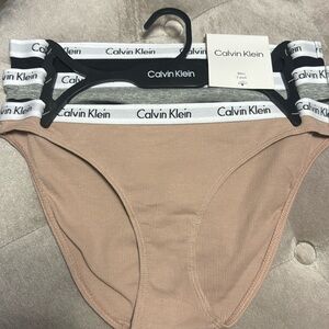 Calvin Klein three pack ribbed cotton bikini panties, new
